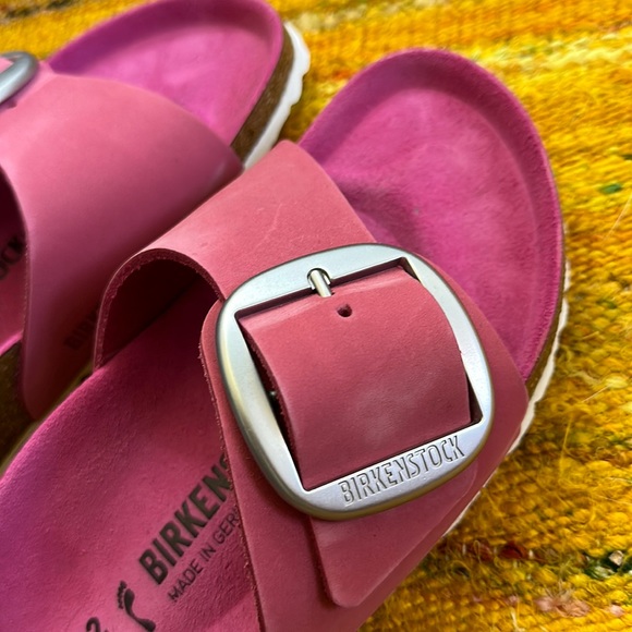 Birkenstock Madrid Big Buckle Nubuck Fuchsia Tulip + Brushed Silver 11-11.5 M/N - Picture 2 of 9